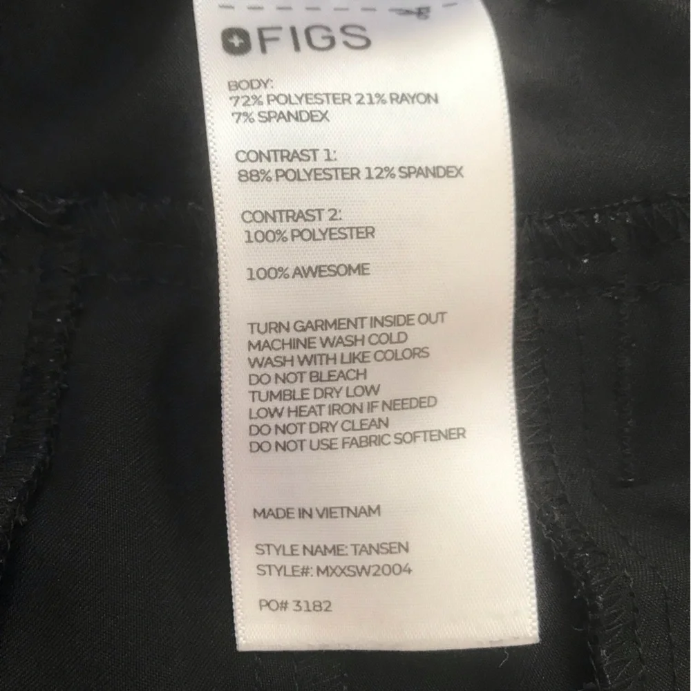 Figs Tansen Jogger Scrub Pants Black Men's Large Medical Professional MXXSW2004
